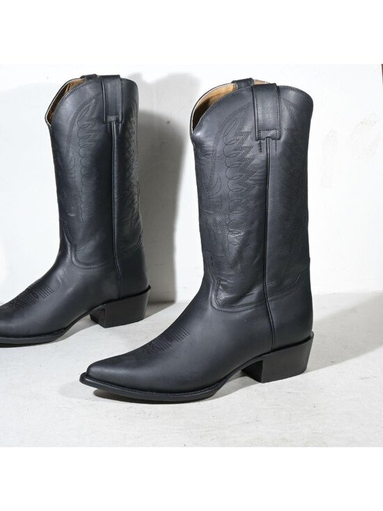 Rodeo Bravo Other - Vintage Black Leather Western Cowboy Boots Deadstock Matte Finish Men's Size 10